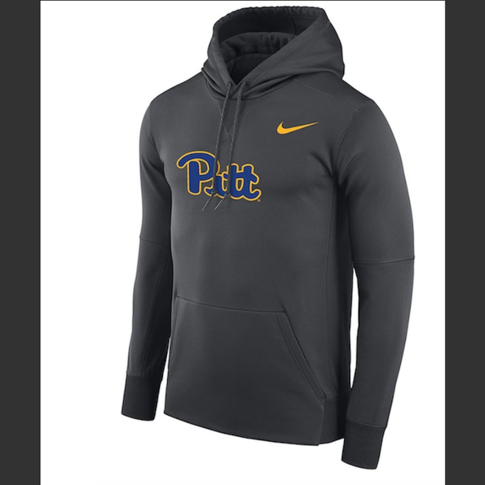 Nike Pitt Panthers Mens Grey Therma Hoodie
